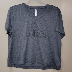 adidas grey graphic crop tip Size M